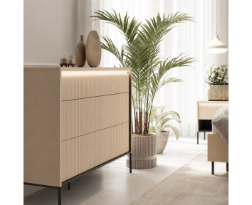 TALYA - Commode  beige sable pour la chambre adulte