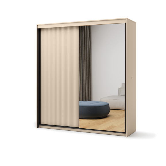 L'armoire double avec façades rainurées est une solution originale et tendance