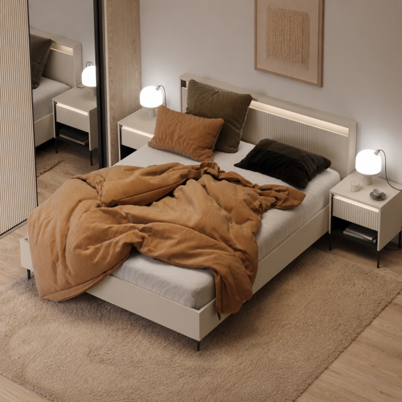 TALYA - lit en trois dimensions pour chambre adulte