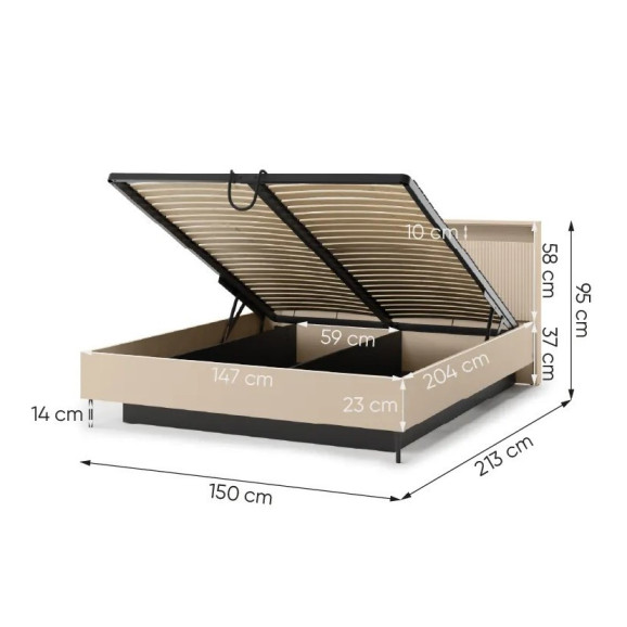 TALYA - lit en 140 cm pour chambre adulte