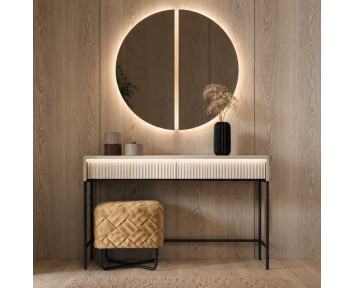 TALYA - Coiffeuse beige pour chambre adulte