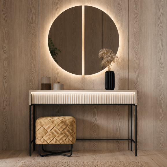 TALYA - Coiffeuse beige pour chambre adulte