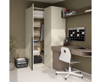 Armoire d'angle 2 portes couleur champagne