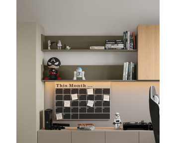 Lot de 2 étagères murales couleur eucalyptus