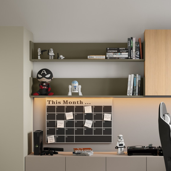Lot de 2 étagères murales couleur eucalyptus