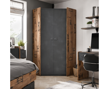 Grande Armoire d'angle style industriel