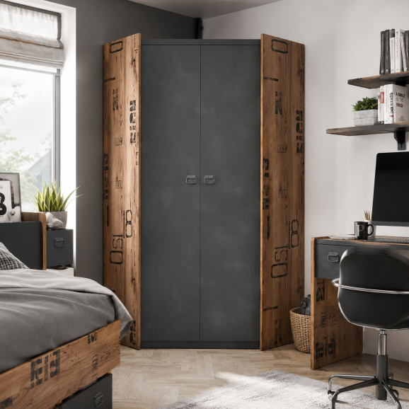 Grande Armoire d'angle style industriel
