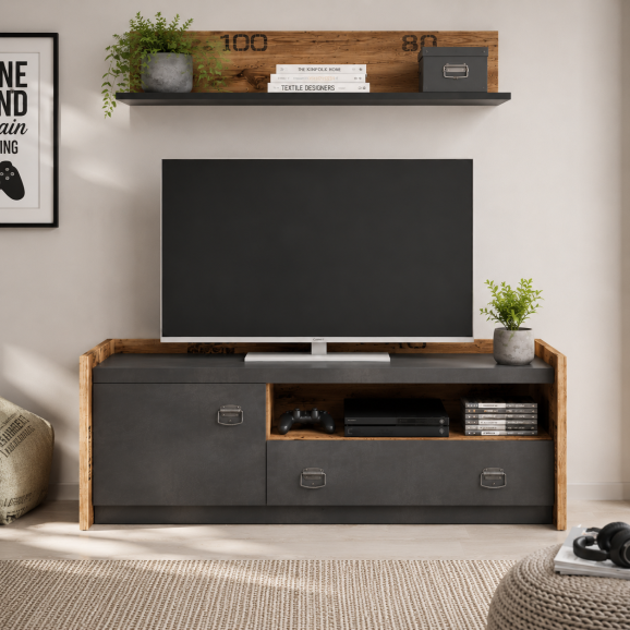 Étagère murale 110cm style industriel