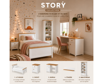 La chambre ado avec le pack STORY de PetiteChambre.fr