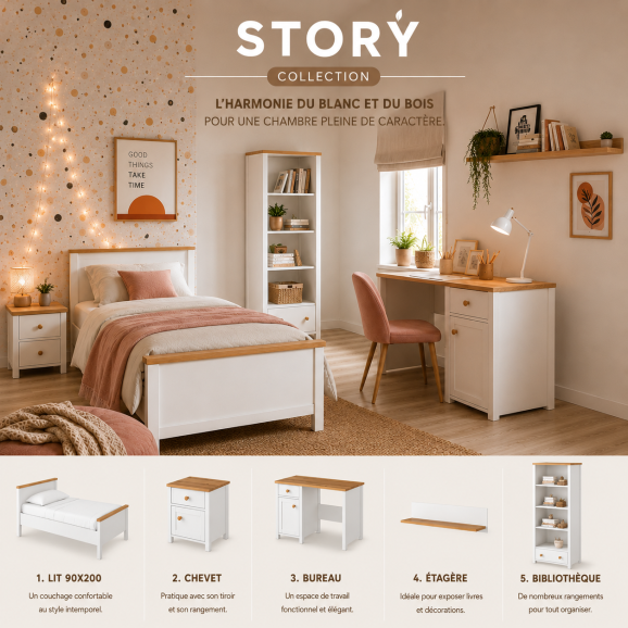 La chambre ado avec le pack STORY de PetiteChambre.fr