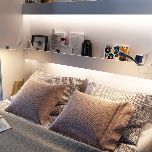 Bed Concept Lit escamotable vertical en cachemire et en 5 dimensions