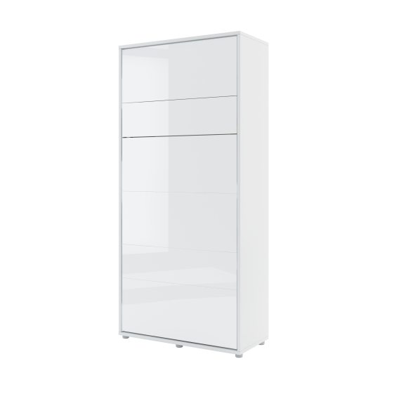 Bed Concept Lit escamotable vertical en blanc brillant et en 5 dimensions