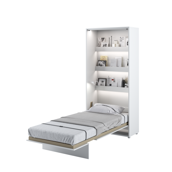 Bed Concept Lit escamotable vertical en blanc mat et en 5 dimensions