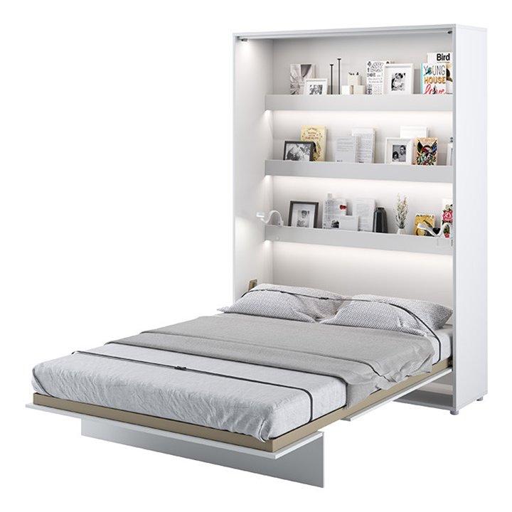 BED CONCEPT - Lit escamotable en chêne artisan vertical avec rangements intégrés