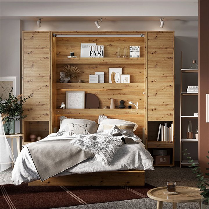 Bed Concept Lit escamotable horizontal en gris et en 4 dimensions