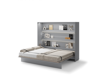Lit escamotable gris 160x200
