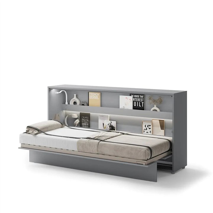 Bed Concept Lit escamotable horizontal en blanc mat et en 4 dimensions