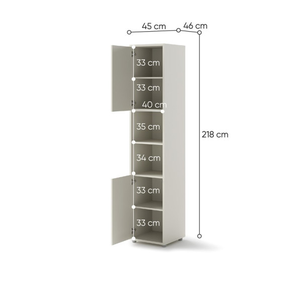 BED CONCEPT - Extension de rangement 2 portes pour lit escamotable vertical en 5 couleurs