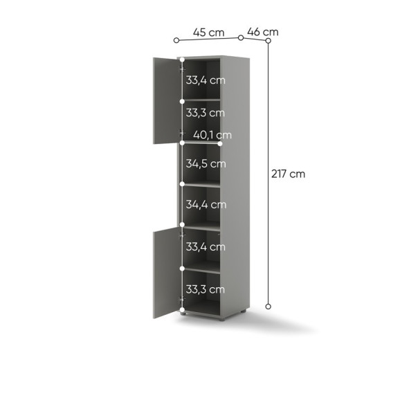 BED CONCEPT - Extension de rangement 2 portes pour lit escamotable vertical en 5 couleurs