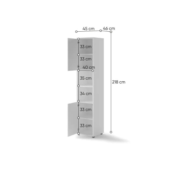 BED CONCEPT - Extension de rangement 2 portes pour lit escamotable vertical en 5 couleurs
