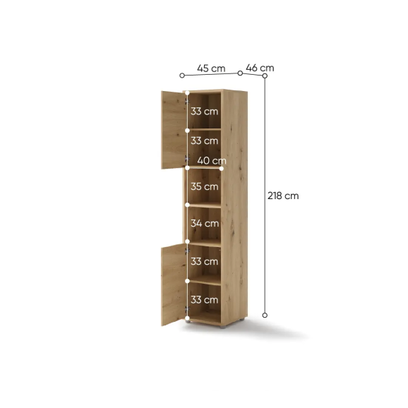 BED CONCEPT - Extension de rangement 2 portes pour lit escamotable vertical en 5 couleurs