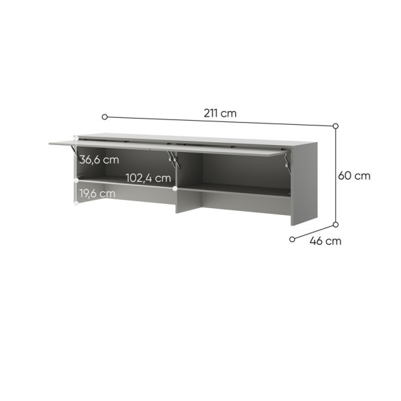 BED CONCEPT - Extension de rangement pour lit escamotable horizontal BC-04 en 5 couleurs