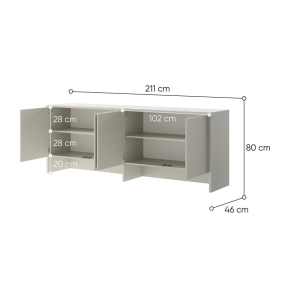 BED CONCEPT - Extension de rangement pour lit escamotable horizontal BC-05 en 5 couleurs