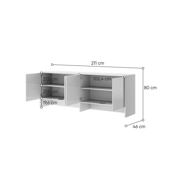 BED CONCEPT - Extension de rangement pour lit escamotable horizontal BC-05 en 5 couleurs