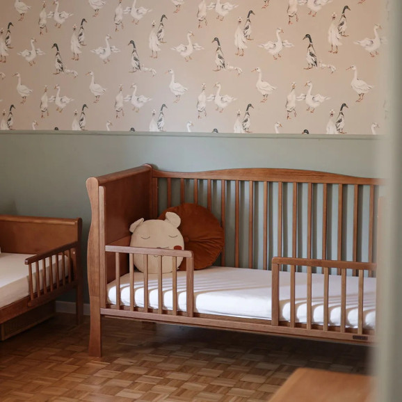 Lit bébé évolutif 70x140 cm noyer clair vintage – Noble Cot