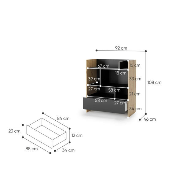 BED CONCEPT - Etagère pour lit horizontal BC-06