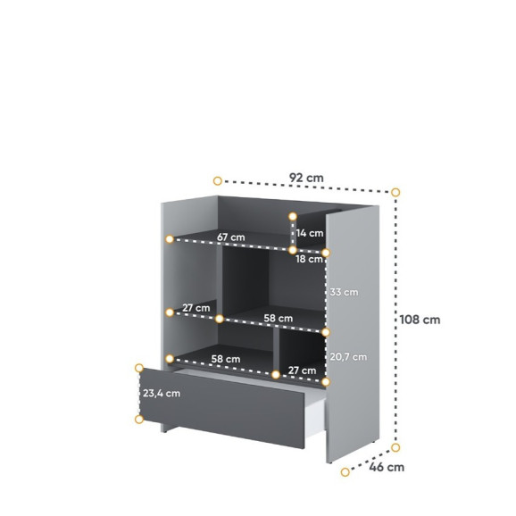 BED CONCEPT - Etagère pour lit horizontal BC-06