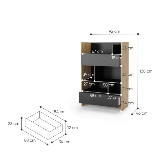 BED CONCEPT - Etagère pour lit horizontal BC-05