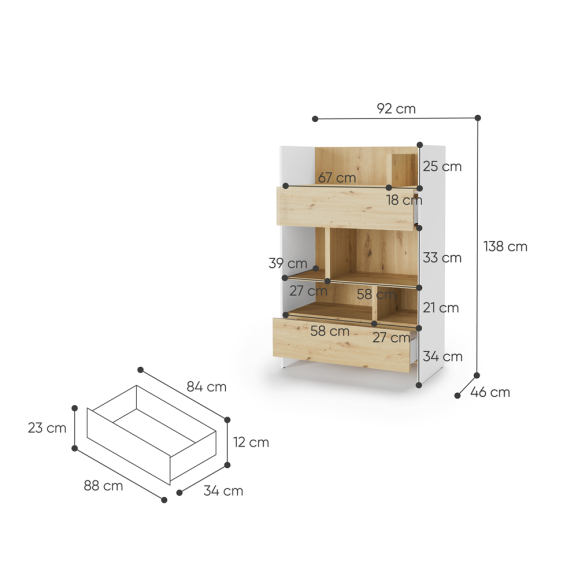 BED CONCEPT - Etagère pour lit horizontal BC-05