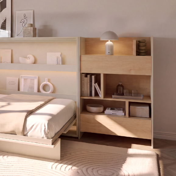 BED CONCEPT - Etagère pour lit horizontal BC-06 en 120 cm de largeur
