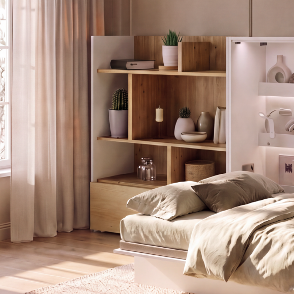 BED CONCEPT - Etagère pour lit horizontal BC-06 en 90 cm de largeur