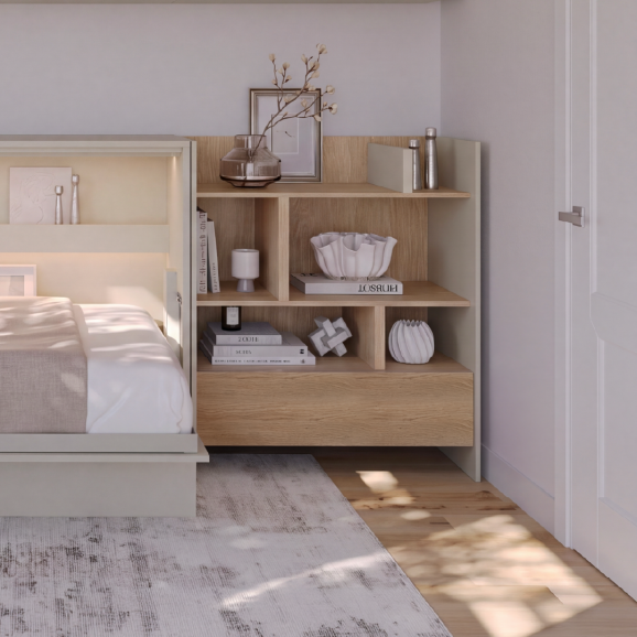 BED CONCEPT - Etagère pour lit horizontal BC-06 en 90 cm de largeur