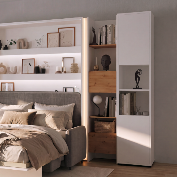 BED CONCEPT - Extension de rangement 2 portes pour lit escamotable vertical en 5 couleurs