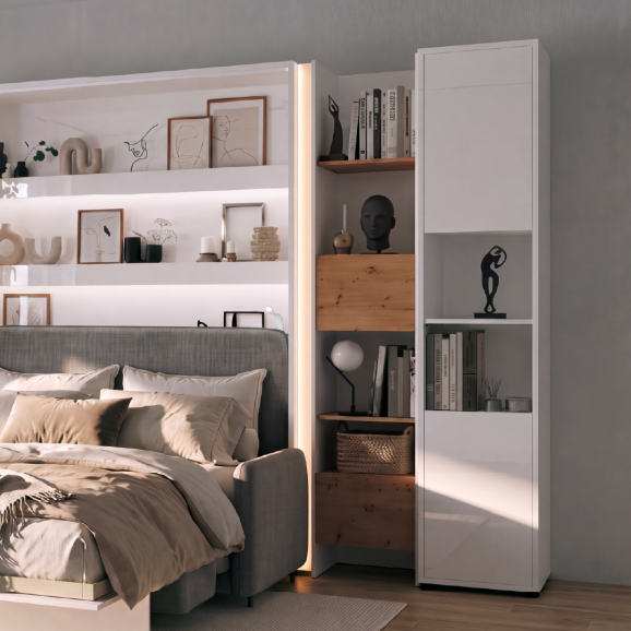 BED CONCEPT - Extension de rangement 2 portes pour lit escamotable vertical en 5 couleurs