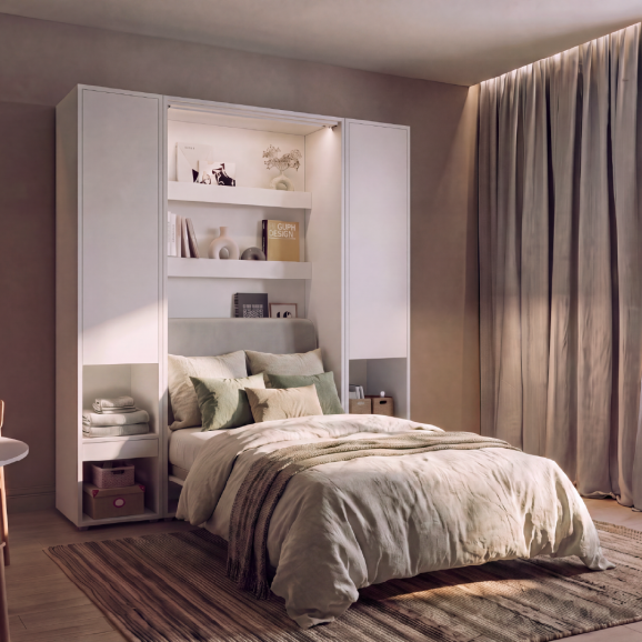 Lit escamotable vertical blanc mat BED CONCEPT