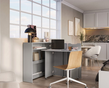 Work Concept - bureau escamotable en gris